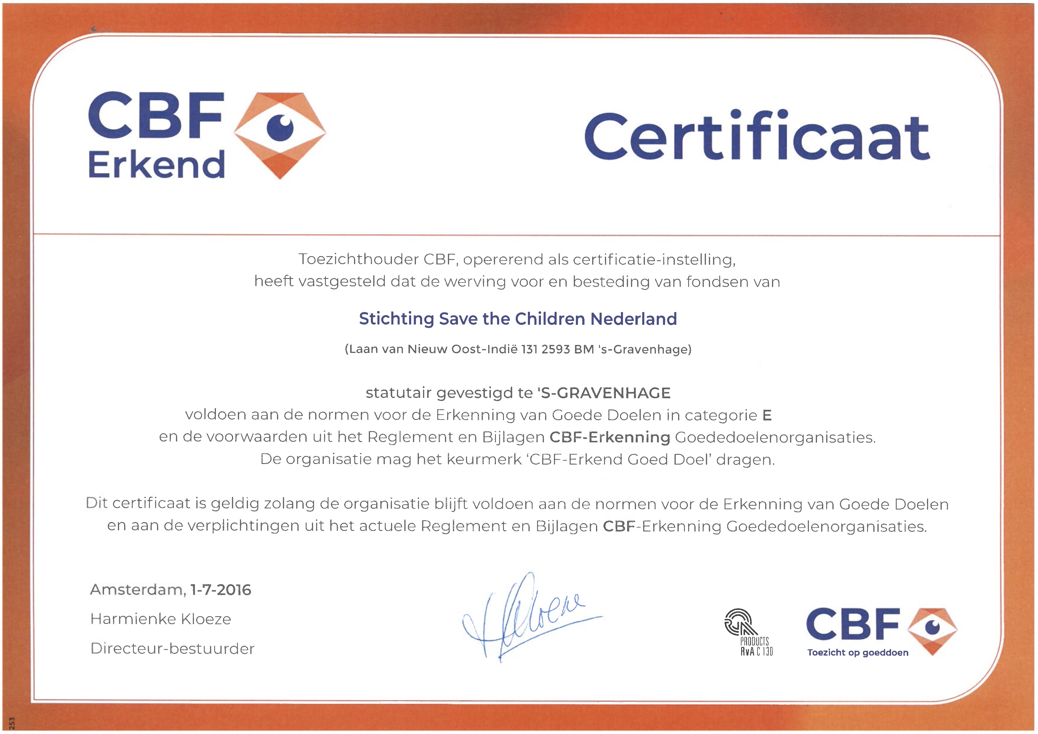 CBF Certificaat